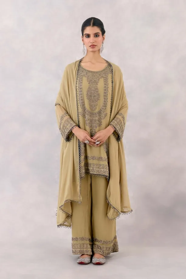 Olive Green Georgette suit set