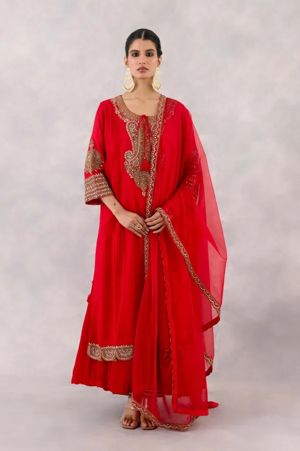 Red Georgette Anarkali set