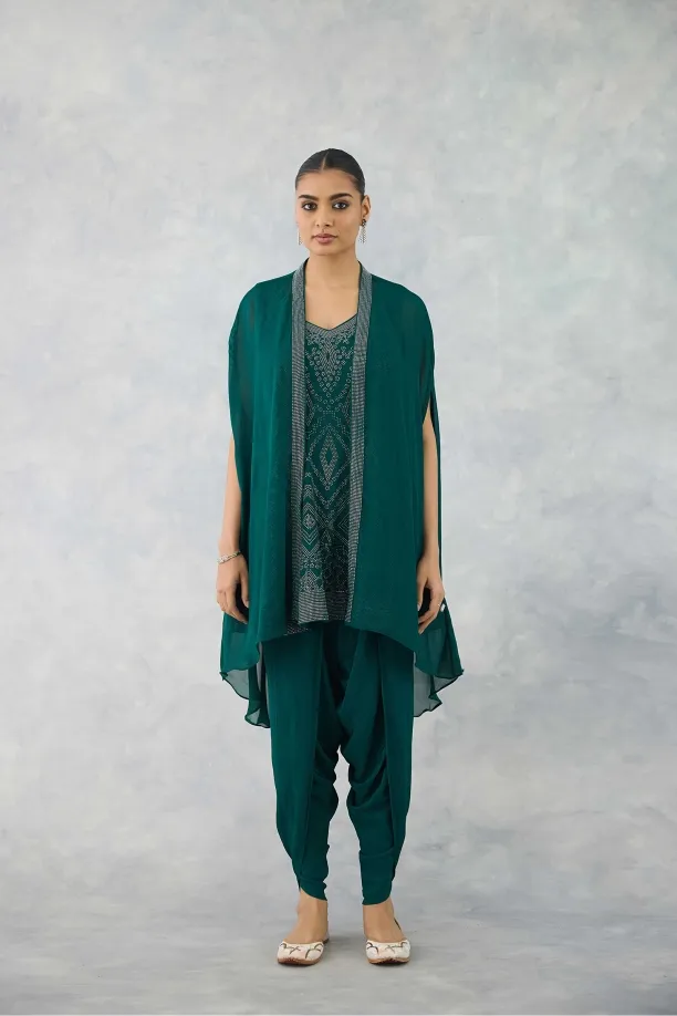 Teal Emerald Dhoti Set 