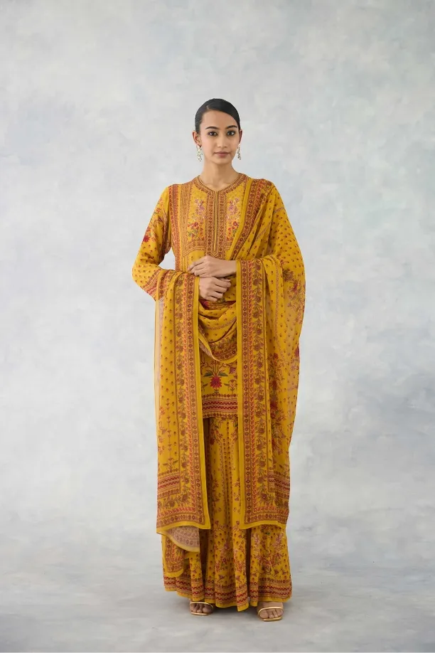 Soft Saffron Sharara Set