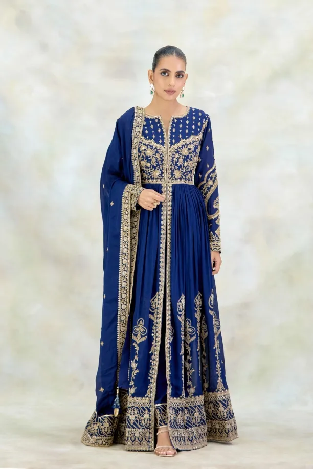 Cobalt Blue Net Suit Set