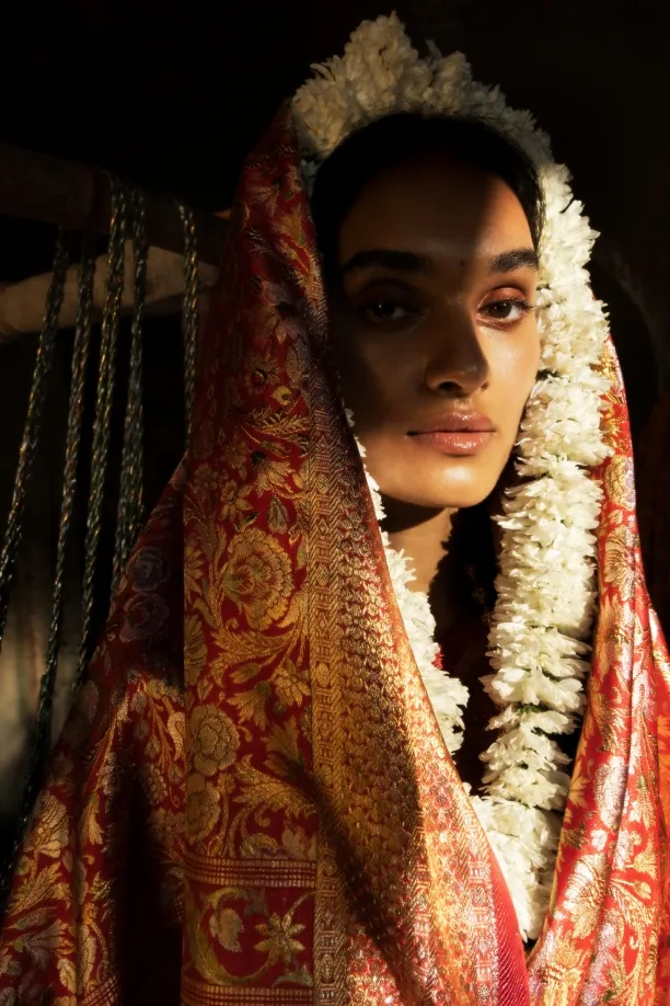 Kumkum Tissue Kanjivaram Saree