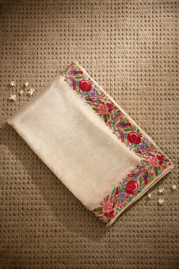 White Gold Tissue Silk Saree