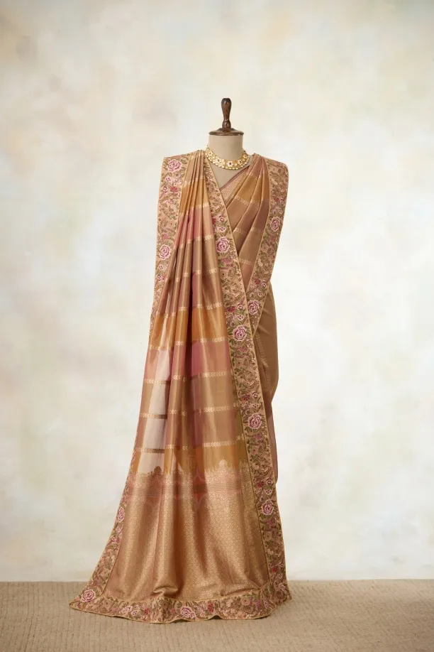 Pearl Pink Tissue Slik Saree