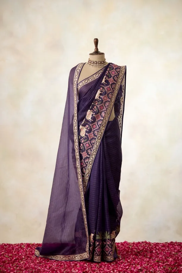 Amethyst Organza Saree
