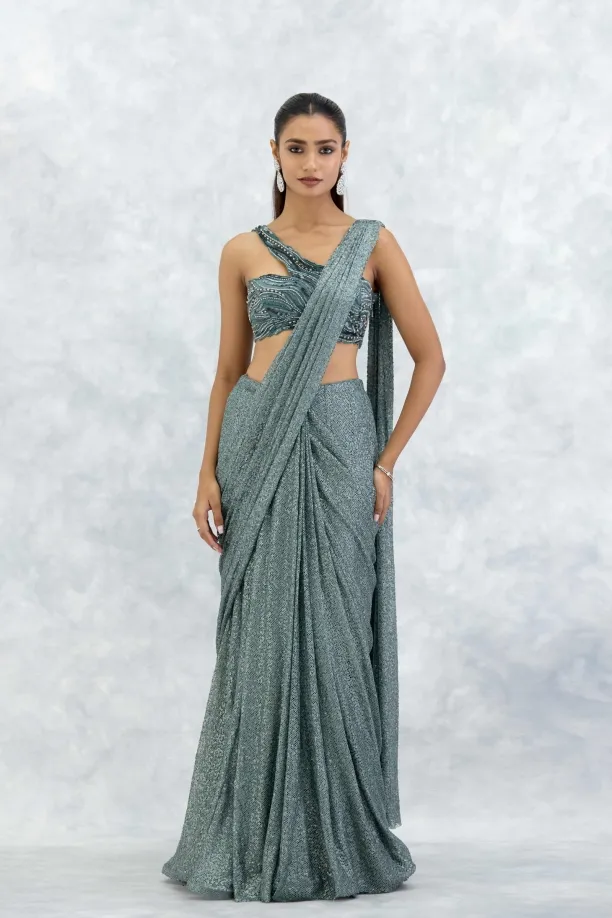 Aqua Net Drape Saree