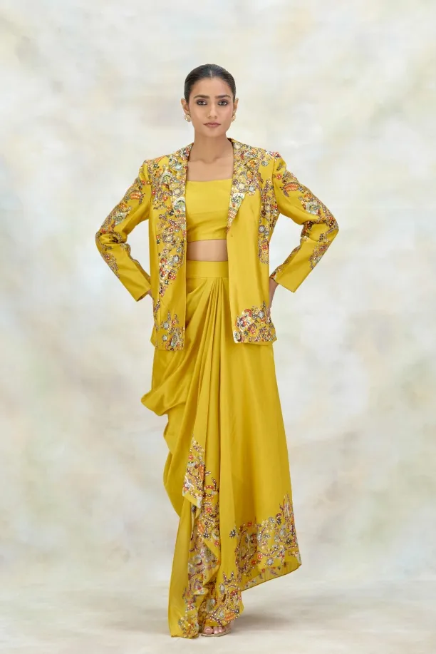 Mustard Silk Co-ord Set