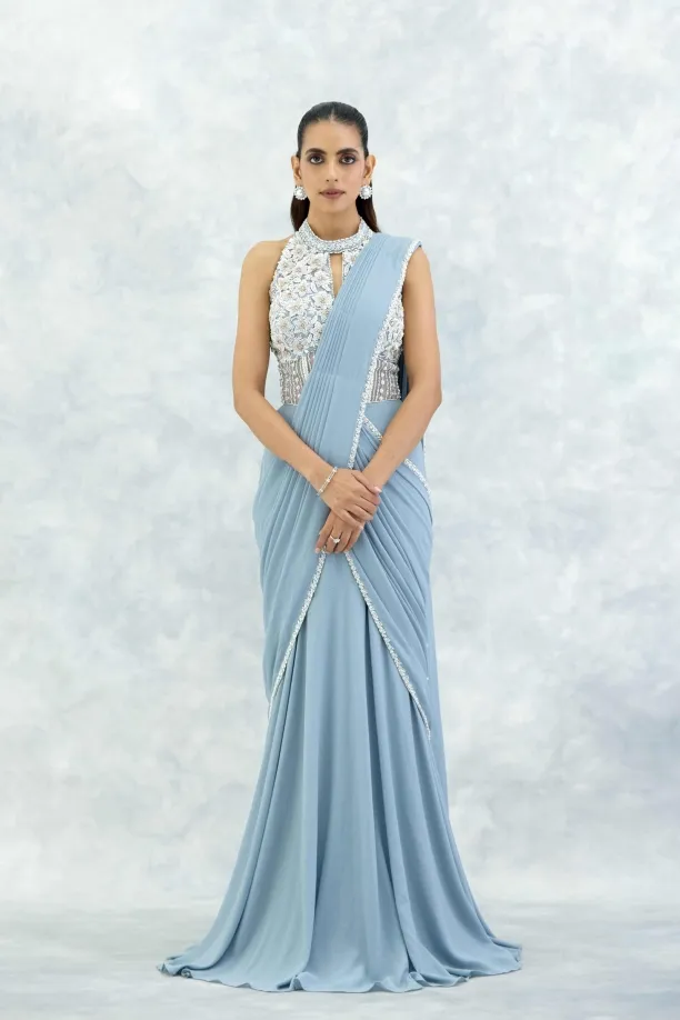 Frost Blue Georgette Gown