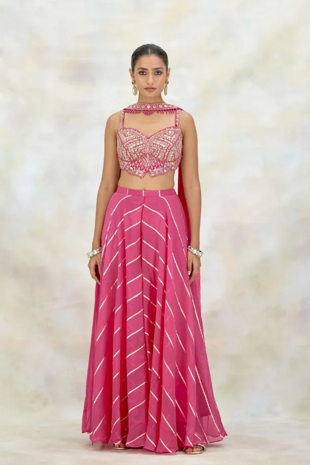 Rani Pink Organza Sharara Set