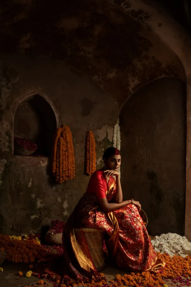 Red Tissue Uppada Silk Saree