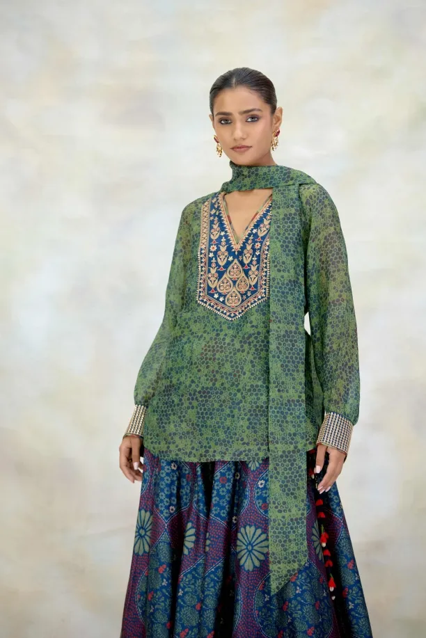 Peacock Silk Lehenga Set