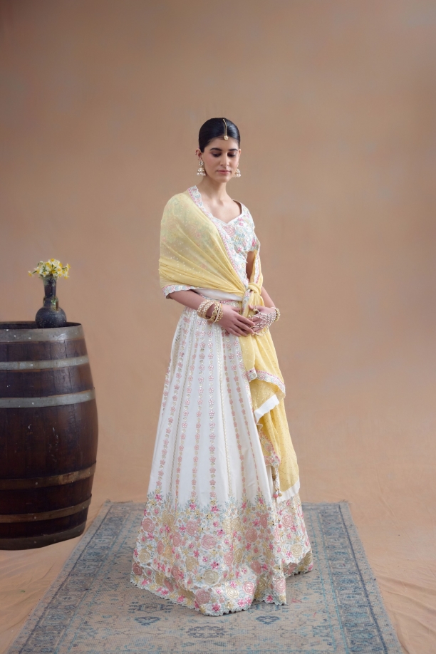 Cream Lehenga Set 