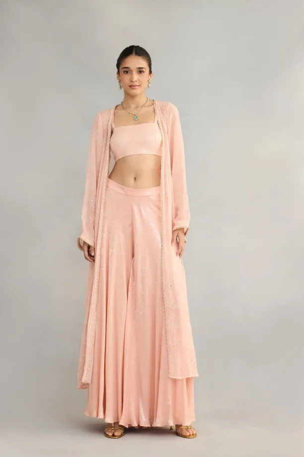 Baby Pink Cape Sharara Set