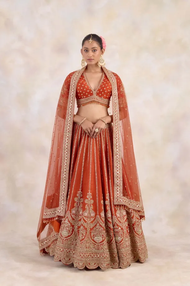 Sinopia Orange Lehenga Set 