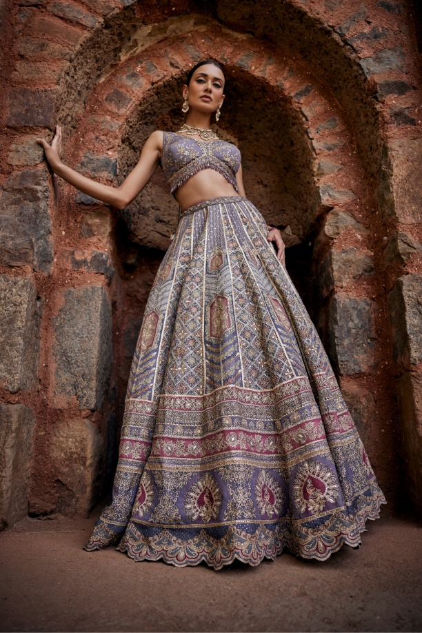 Thistle Purple Lehenga Set