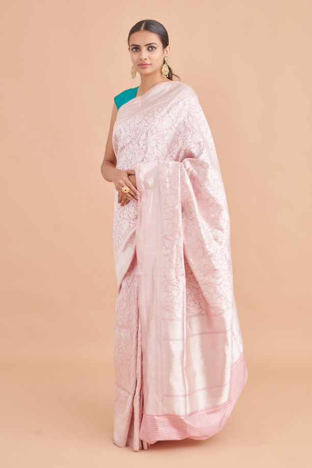 Bird Motif Silk Brocade Saree