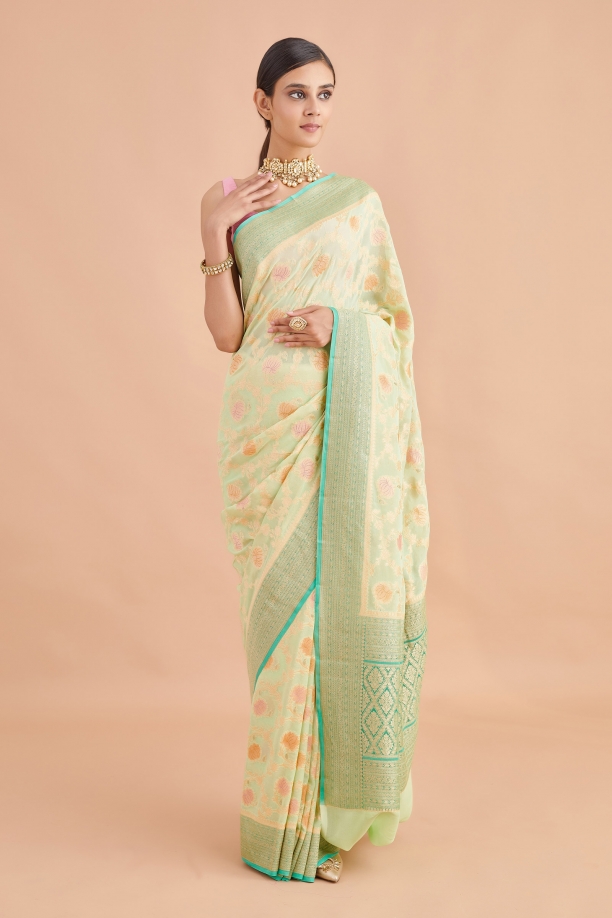 Mint Green Weave Saree
