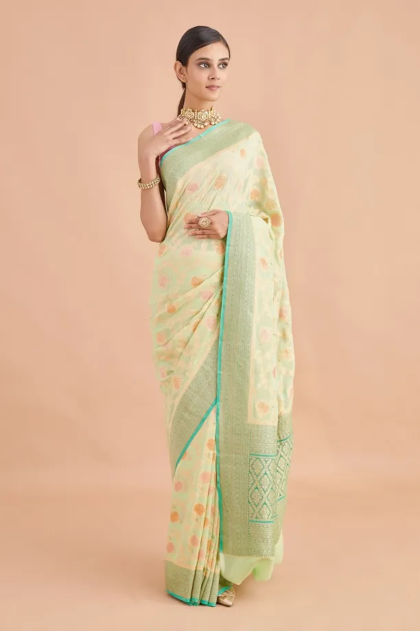 Mint Green Weave Saree