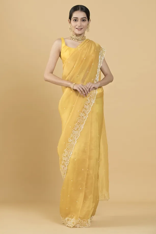 Mango Floral Organza Saree