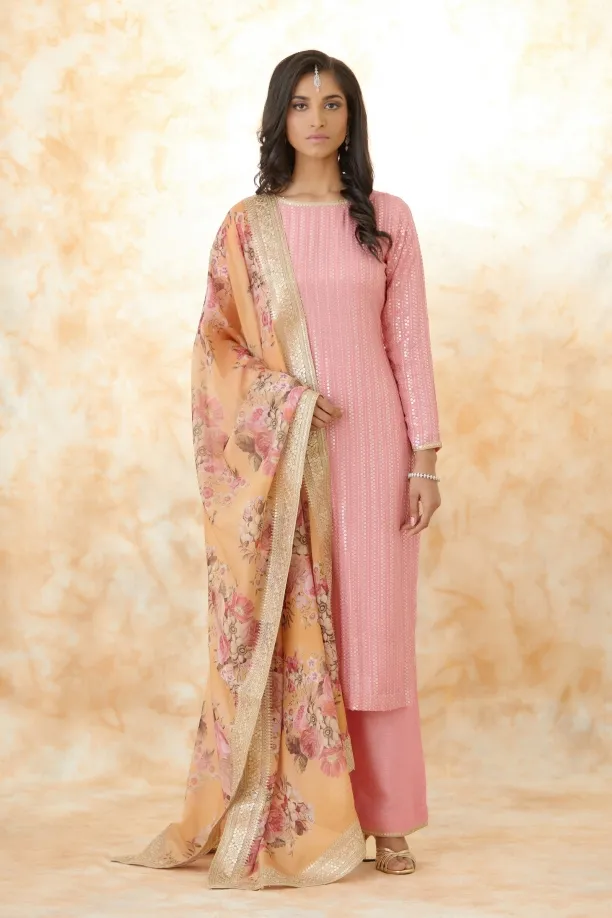 Flamingo Pink Palazzo Suit