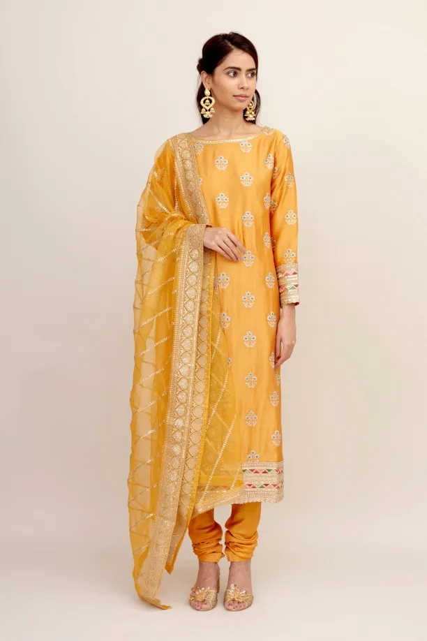 Mustard Silk Suit