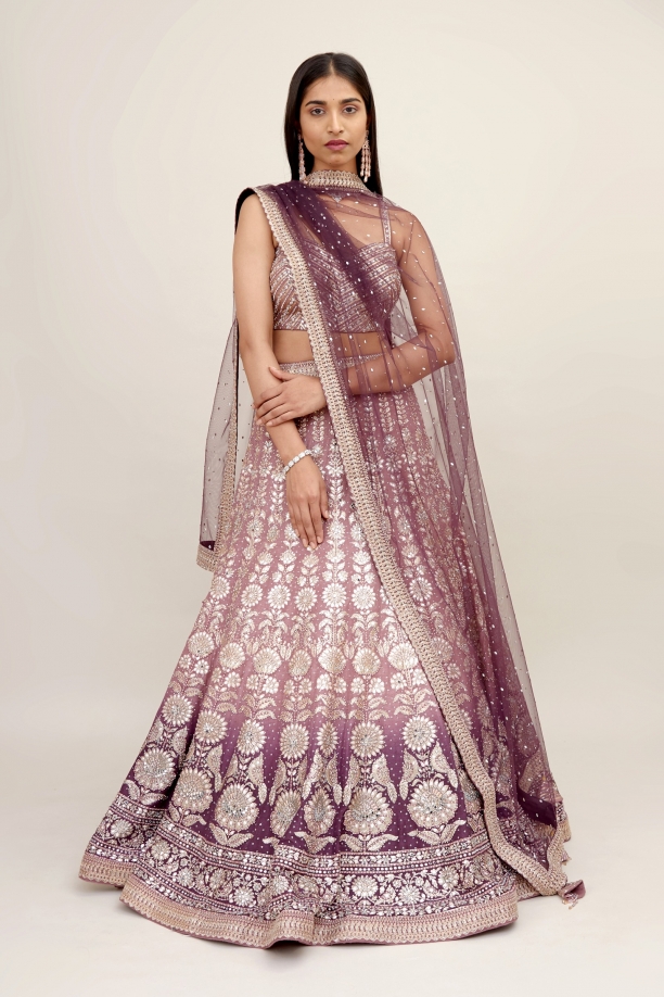 Raw silk bridal lehenga shop