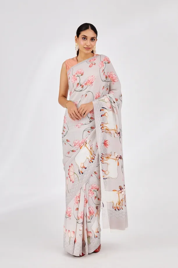 Sublime Ivory Cerpe Saree