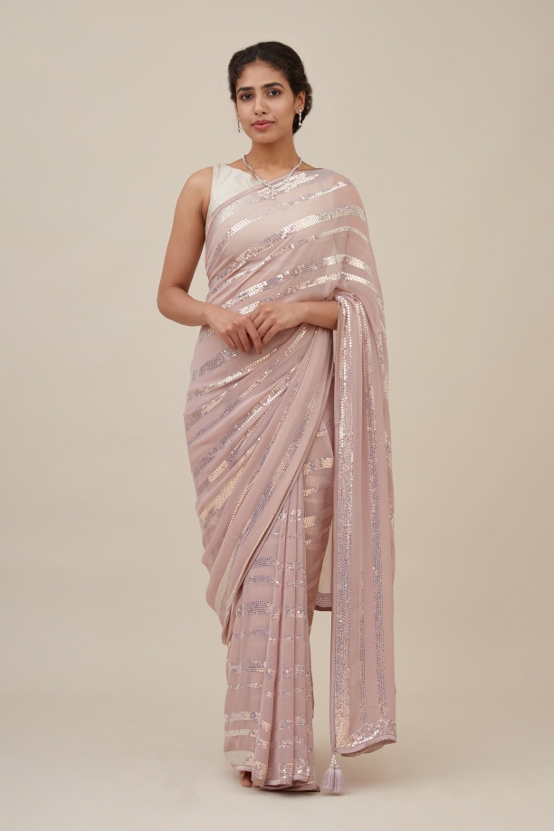 Old Rose Georegette Saree