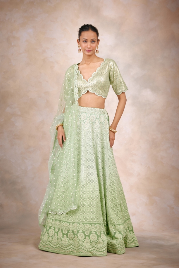 Lily Green Chikankari Lehenga