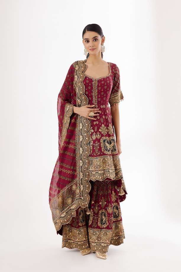 Earthy Red Garara Suit