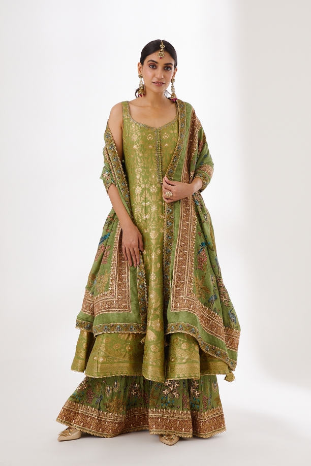 Pista Green Anarkali