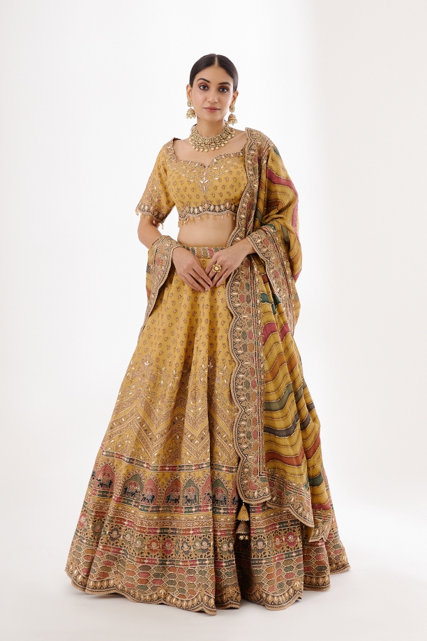 Musk Yellow Silk Lehenga