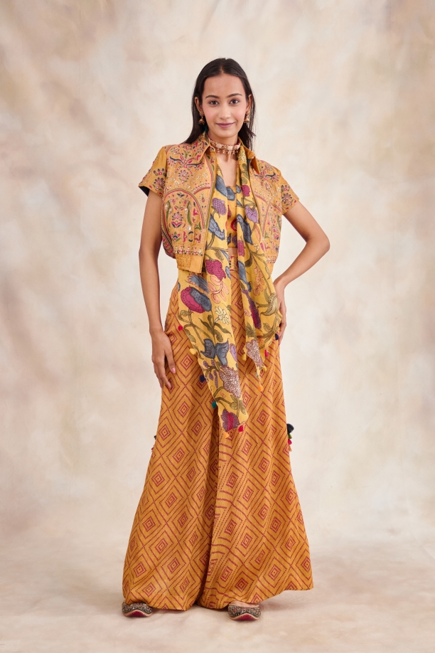 Sweet Mustard Chiffon Suit Set