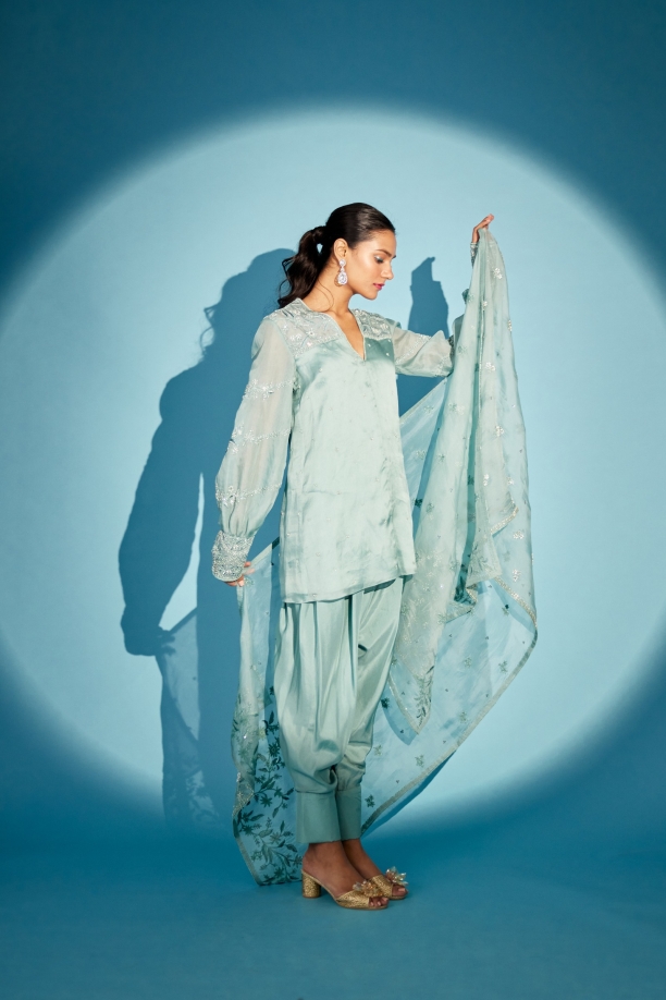 MEDHA BATRA - Cool Teal Suit Set