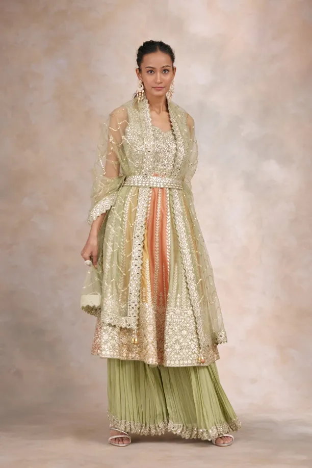 Sap Green Georgette Garara Set