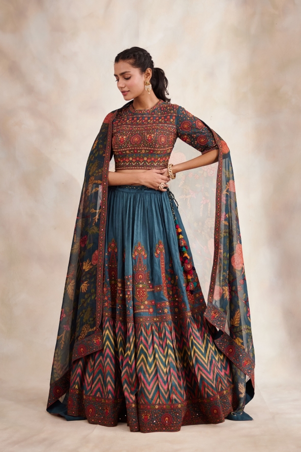 Forest Green Embdroidered Lehenga