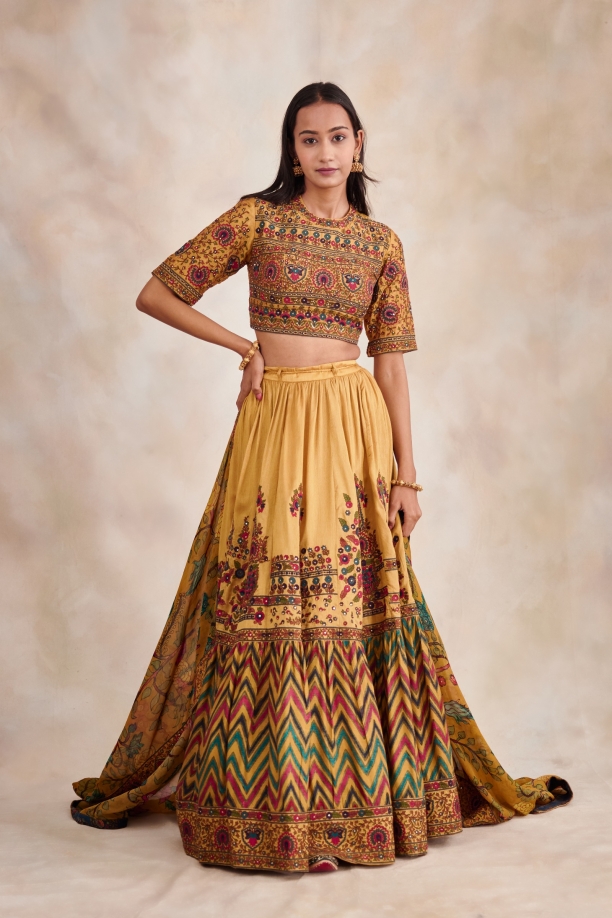 Tuscan Mustard Embdroidered Lehenga