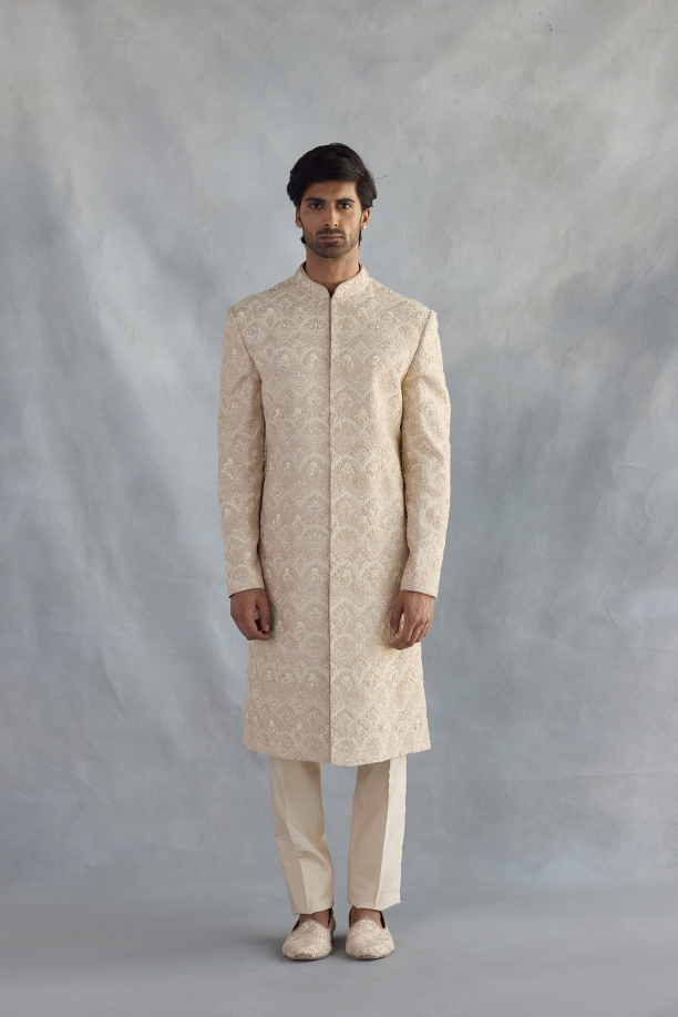 Rose Gold Silk Sherwani
