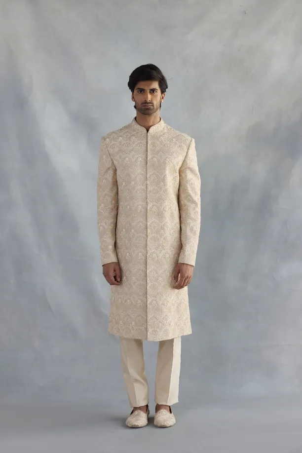 Rose Gold Silk Sherwani