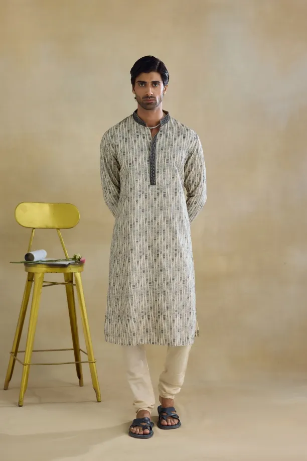 Off-White Pathani Kurta Set