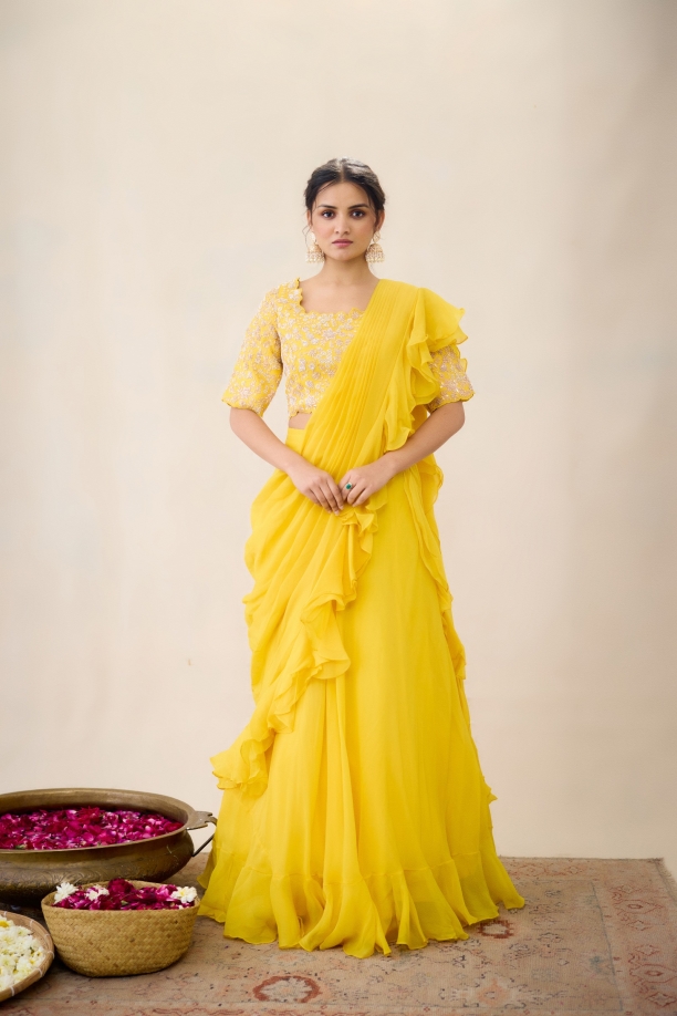Mango Yellow Lehenga Set