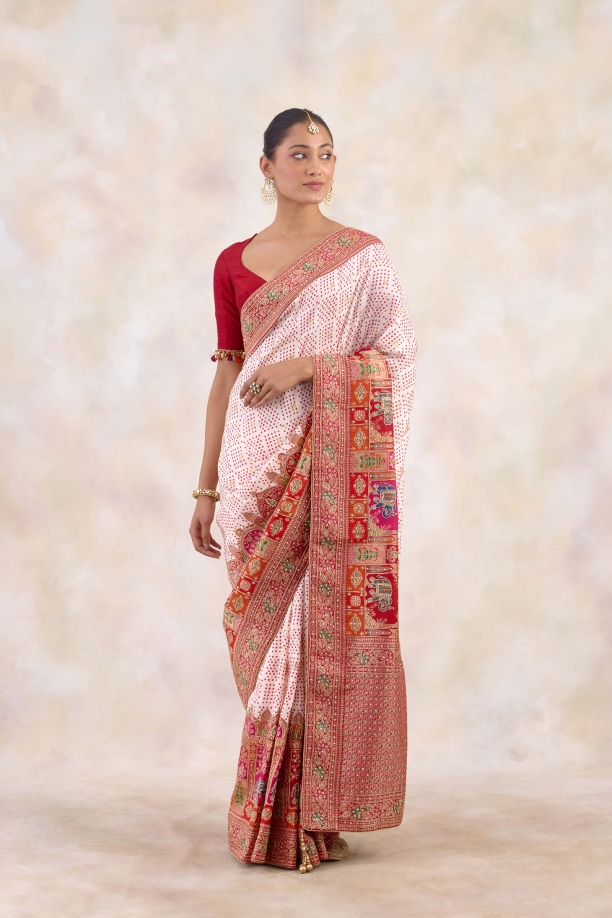 Off-White Georgette Saree