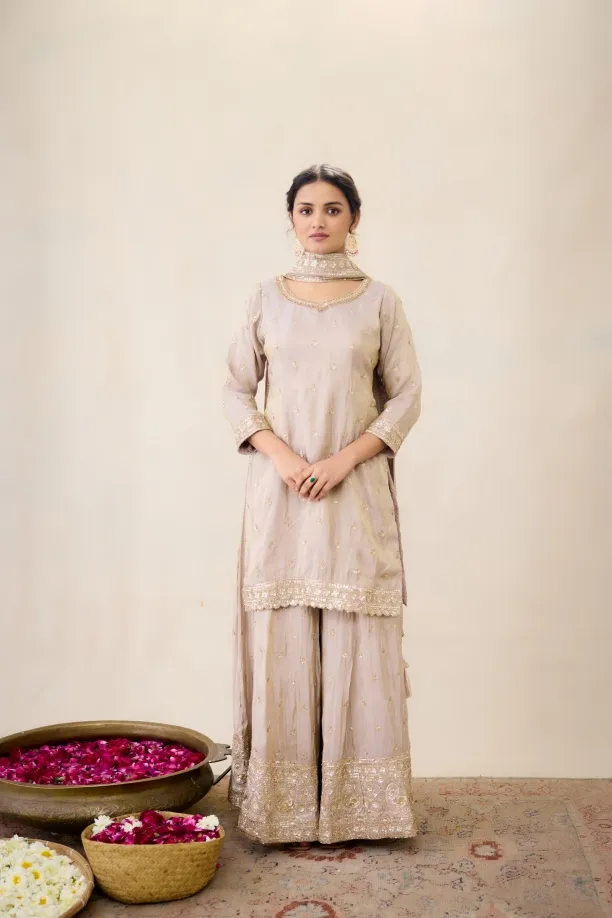 Beige Sharara Set