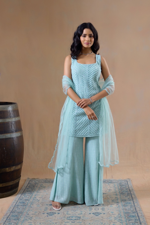 Baby Blue Sharara Set