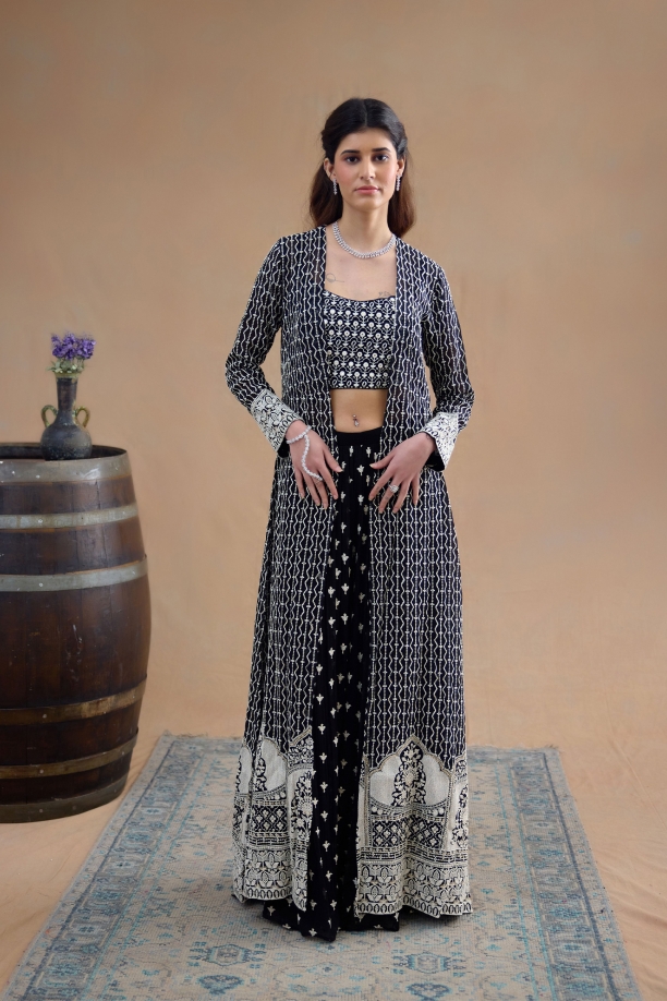 Charcoal Black Sharara