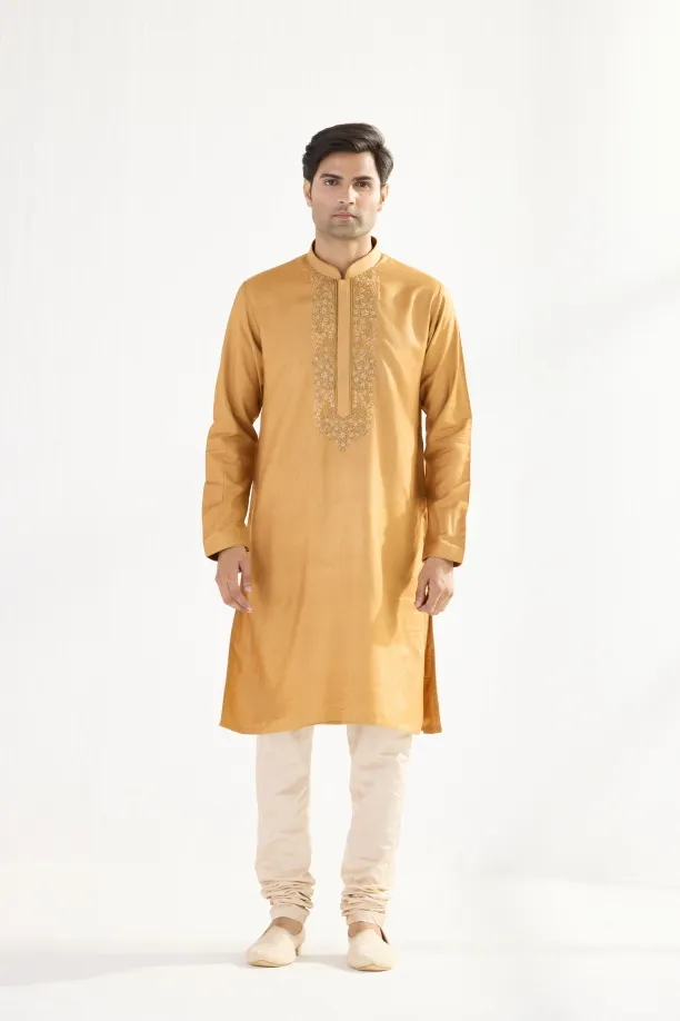 Honey Mustard Cotton Kurta Set