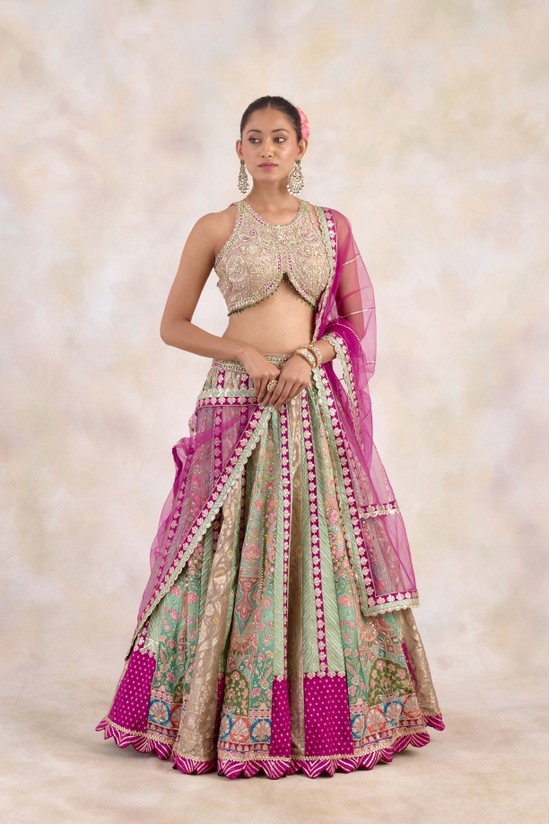 Multicolor Banarasi Silk Lehenga Set