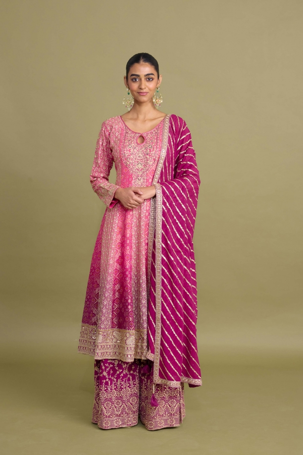 Deep Plum Sharara Set 