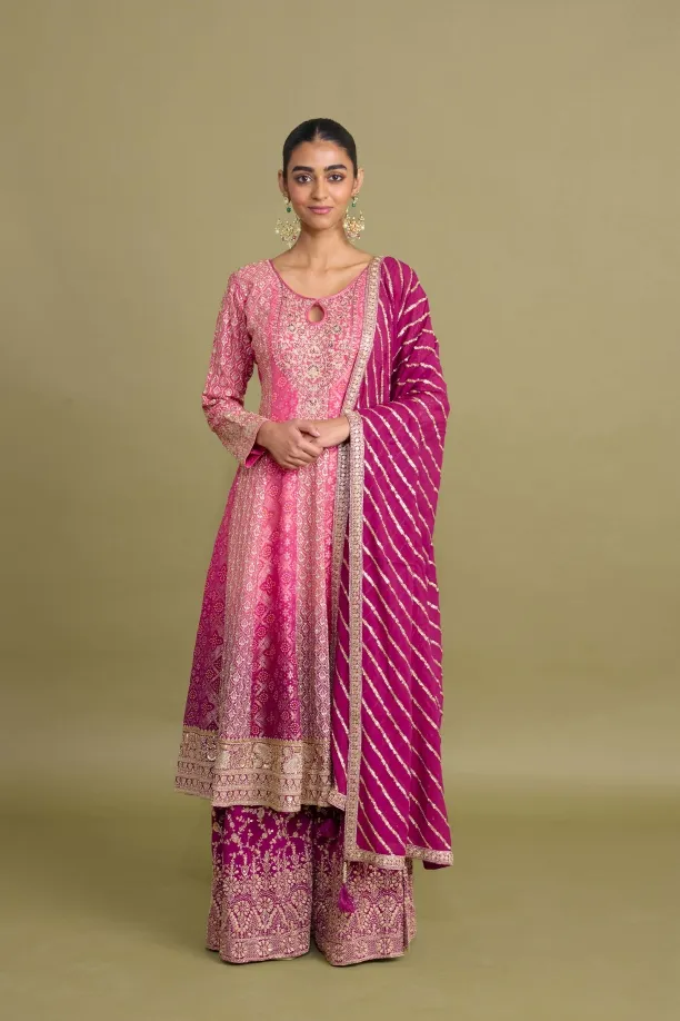 Deep Plum Sharara Set 