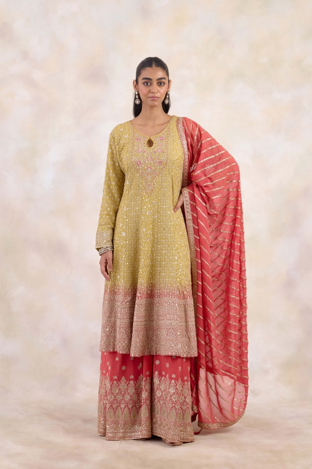 Honey Mustard Sharara Set 